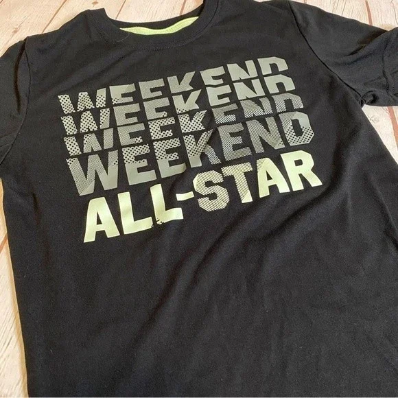 Cat & Jack Weekend All-Star Black Text T-Shirt - Picture 3 of 5